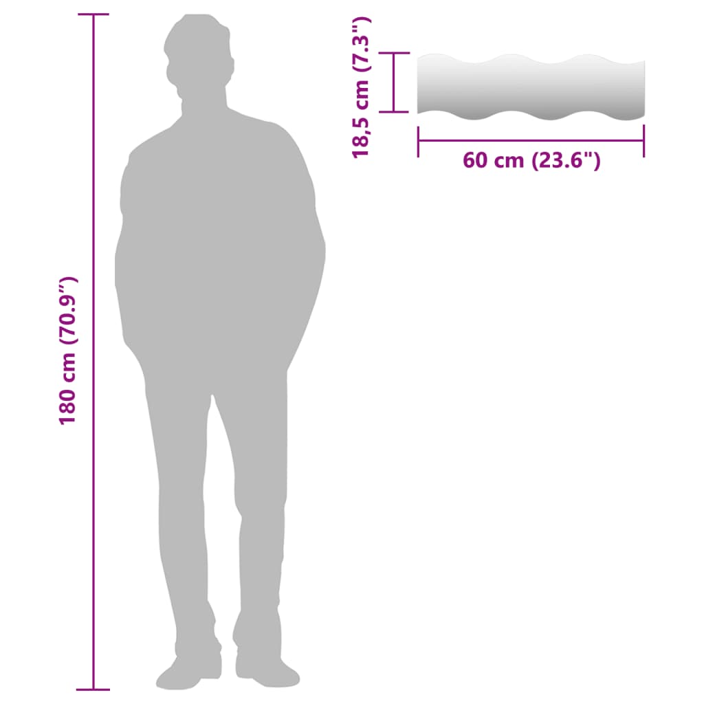 Wandspiegels Golfvormig 60X18,5 Cm Glas