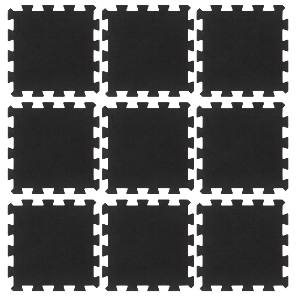 Rubbertegels 9 St 16 Mm 30X30 Cm Zwart