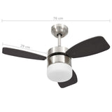 Plafondventilator Met Lamp Afstandsbediening 76 Cm