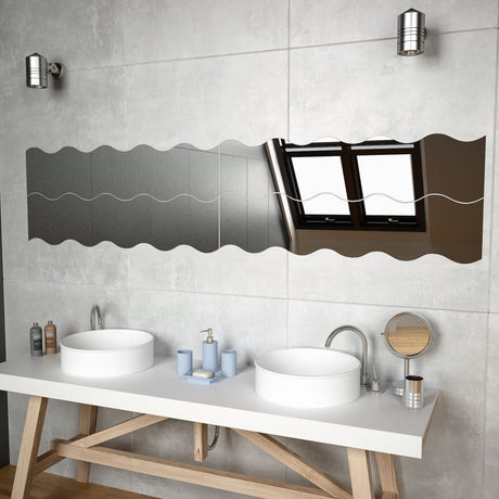 Wandspiegels Golfvormig 60X18,5 Cm Glas