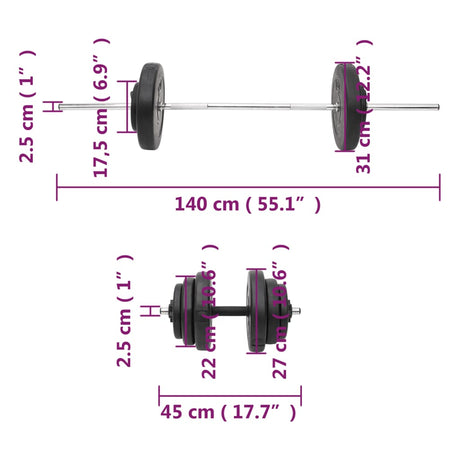 Halterset Met Gewichten 60 Kg