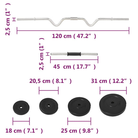 Halterset Met Gewichten Curl