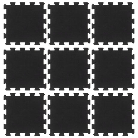 Rubbertegels 9 St 16 Mm 30X30 Cm Zwart