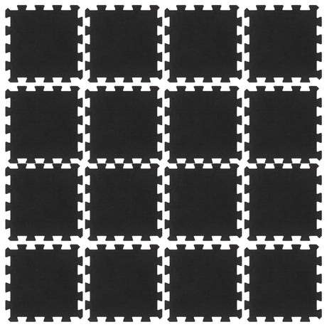 Rubbertegels 16 St 16 Mm 30X30 Cm Zwart